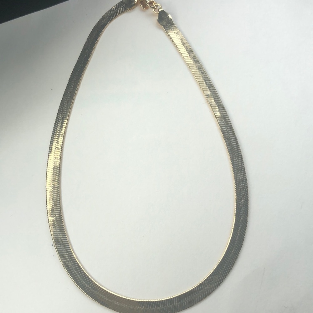 Monet  gold colored harringbone necklace